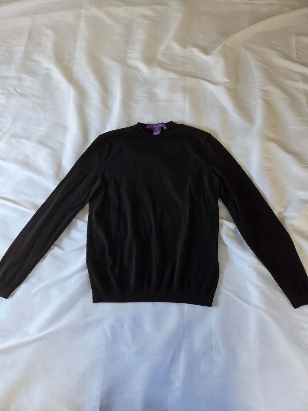 Ralph Lauren Black Wool Crewneck Sweater Size M